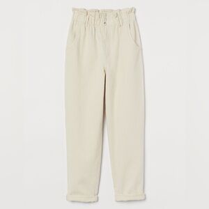 H&M Cream Paperbag Jean Pants SIZE 12